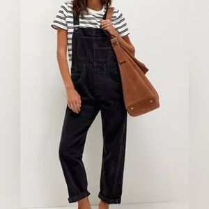 Free People Black Corduroy Women Jeans Overalls